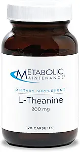Metabolic Bakım L-Theanine - 200 mg Suntheanine Vegan Amino asit Supplement - Destek Mood, Focus + Azaltılı Stres Yanıtı (120 Capsules)