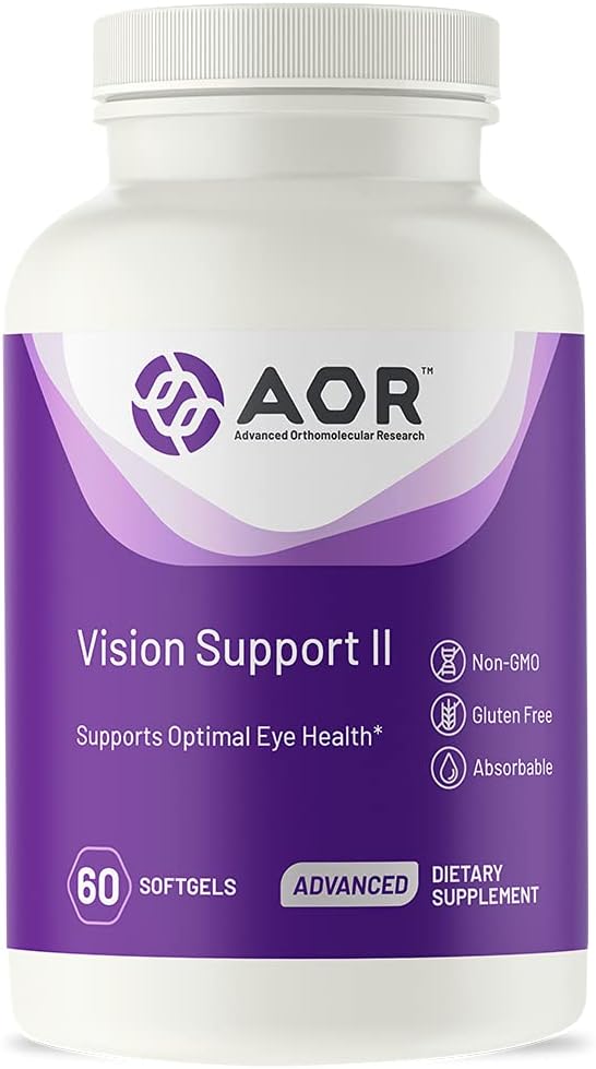 AOR, Vision Support II, φυσικό συμπλήρωμα για την υποστήριξη της υγείας των ματιών, με λουτεΐνη και ζεαξανθίνη, χωρίς γλουτένη, 60 Softgels (30 υπηρεσίες)