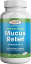 HealthLife® Mucus Relief Guaifenesin Caplets 400 mg, Immediate release (300 Count) Fast Acting Waitorant, Thin and Loosens Mucus, Relieves Chest Congestion, Cough, Cold ve Flu