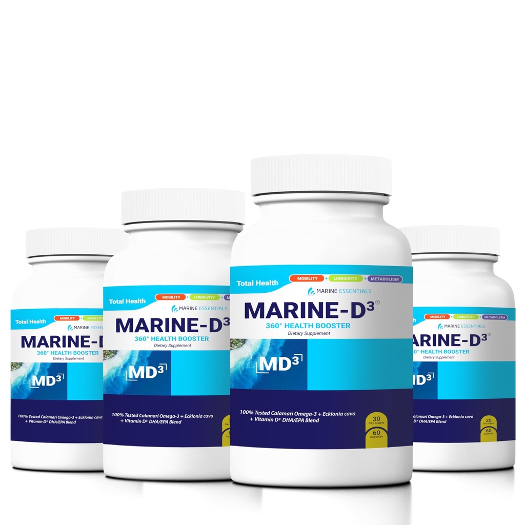 Marine D3 Omega 3 Calamari Ecklonia Cava DHA (4 Şişe - 240 Capsules)