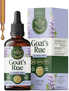 HERBAMAMA Goat'ın Rue Tincture - Vegan Lactation Support with Galega Officinalis Extract - Emziring Support Drops - Non-GMO, Alkol & Sugar-Free Goat's Rue Lactation Supplement 28-Day Supply