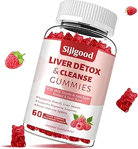 Liver Cleanse Detox ve Onarım Gummies - Silymarin Milk Butle Supplement with Artichoke, Dandelion ve Elderberry - Liver Support Supplement - 60 Raspberry Flavored Gummies - 60 R