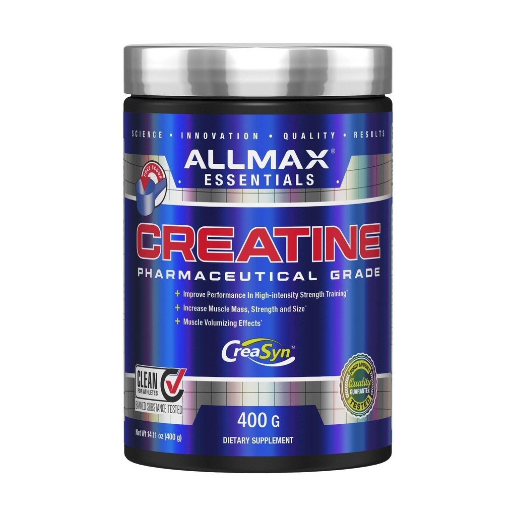 ALLMAX Nutrition Creatine Monohydrate Powder, Unflavored – Pure Micronized Creatine Supplement for Men & Women – Supports Strength, Performance & Training Intensity – Vegan, Gluten Free (400g)