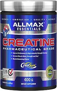 ALLMAX Beslenme - Kreatin Monohidrat, Micronized Kre Recovery için Kretin Tozu, Gluten Free & Fast Absorbing 400g
