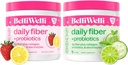 Belli Welli Daily Fiber Supplement Duo - Strawberry Lemonade & Cucumber Lime Mint - Collagen, Probiyotiks & Electrolytes - Dengeli Wellness için Flavors - 32 Toplam Hizmetler