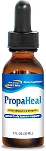 NORTH AMERICAN HERB & SPICE PropaHeal - 1 fl. oz. - Wild, Emulsified Propolis - Immune Support - Non-GMO - 130 Hizmet