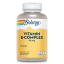 SOLARAY Vitamin B Kompleksi 50 mg - Hücre Enerji Vitaminleri - Metabolism ve Nerve Health Support with B12, B1, B6, Niacin, Folic Acid, Biotin ve Diğer B Vitaminleri - Vegan, 250 VegCaps
