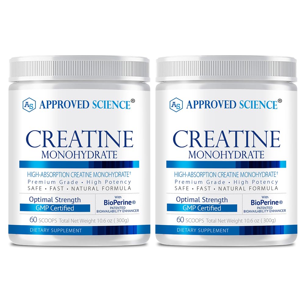 Onaylanan Bilim BiyoPerine ile Monohidrat Toz - Workout Support - 120 Hizmet - 5g Per - Unflavored - Pack of 2 - Non-GMO, Vegan