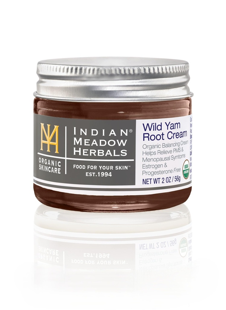 Indian Meadow Herbals Wild Yam Root Cream (2oz) - USDA Certified Organic Balancing Cream for PMS & Menopause Relief - Οιστρογόνα & Προγεστερόνη-Δωρεάν. Χειροποίητη από εμάς. Γυναικεία & Λειτουργεί από το 1994.