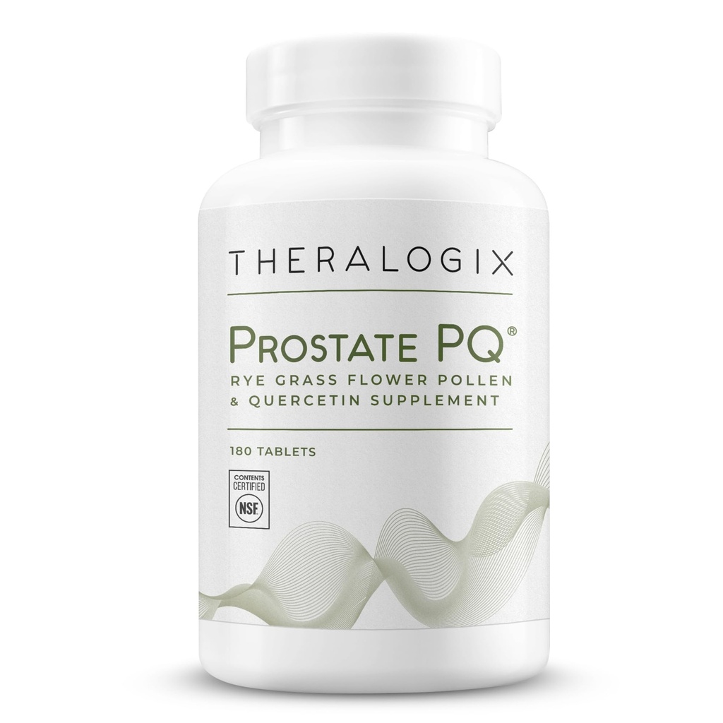 Theralogix Prostate PQ - Rye Grass Pollen Extract & Quercetin Supplement - 90-Day Supply - Prostate & Pelvic Health & Urinary Tract Function* - NSF sertifikalı - 180 Tablet