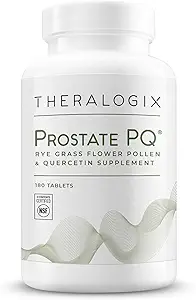 Theralogix Prostate PQ - Rye Grass Pollen Extract & Quercetin Supplement - 90-Day Supply - Prostate & Pelvic Health & Urinary Tract Function* - NSF sertifikalı - 180 Tablet