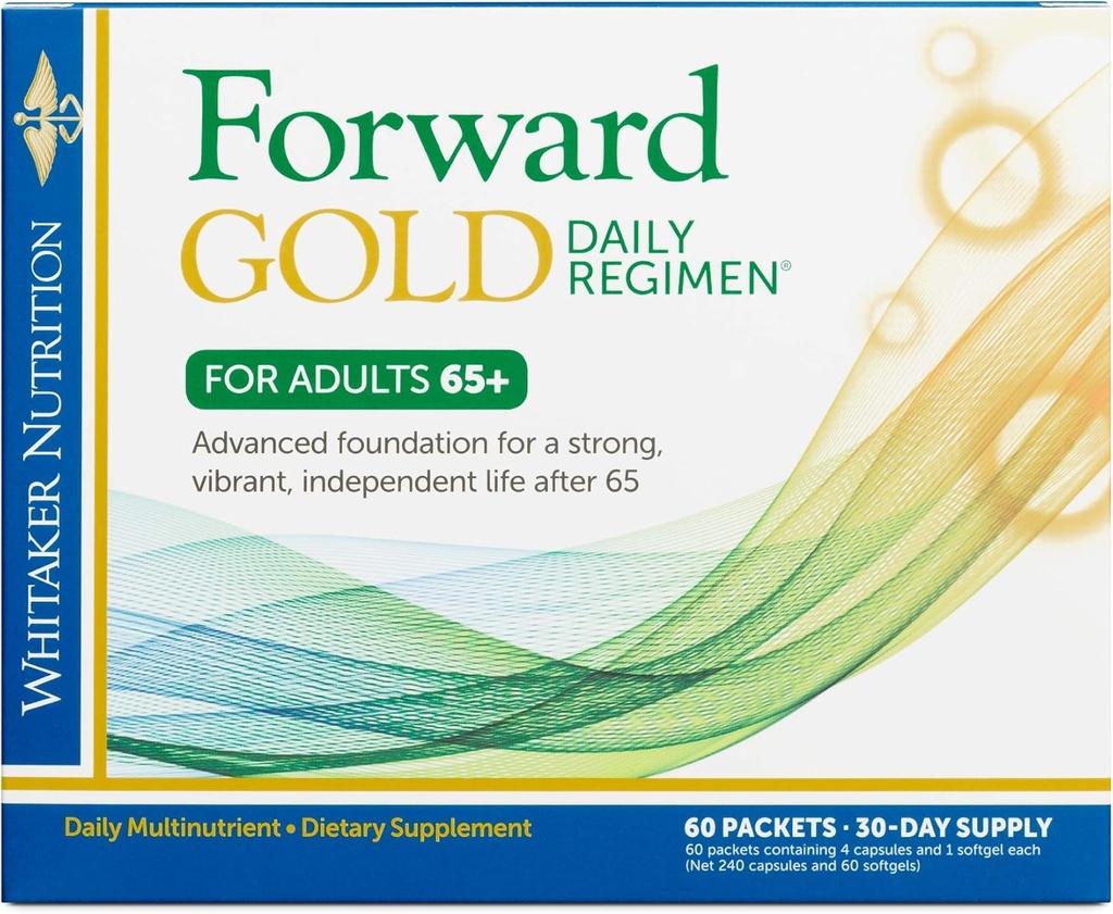 Dr. Whitaker's Forward Gold Daily Regimen Multi-Nutrient Vitamin Supplement for Yetişkinler 65+, 60 Packets (30-Day Supply)