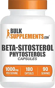 BulkSupplements.com Phytosterols Capsules - Phytosterols Supplement, Beta Sitosterol Capsules, Phytosterol 1000 mg - Gluten Free, 2 Capsules per Service, 180 Capsules (Pack of 1)