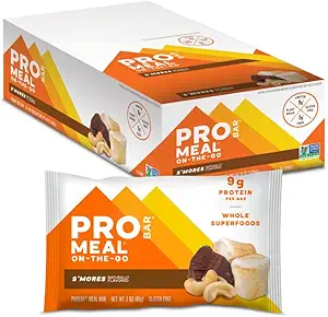 PROBAR - MEAL Bar, S'Mores, Μη-GMO, Χωρίς γλουτένη, Υγιεινή, με βάση τα φυτά, ολόκληρα συστατικά τροφίμων, φυσική ενέργεια (12 κόμης)