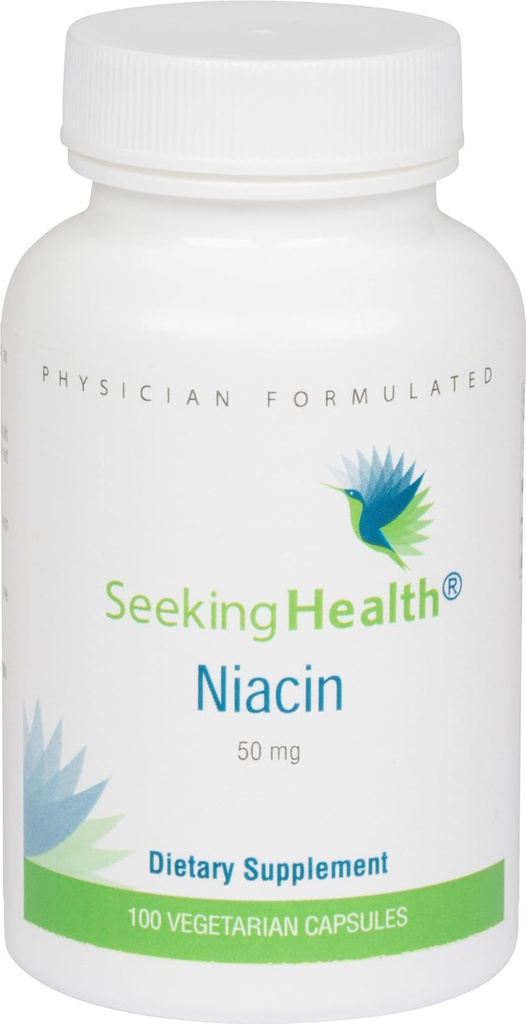 Seeking Health Niacin - Bio available Niacin - Supports Energy Production & Skin Health - Skin Supplement Formula - 50 mg, 100 Capsules