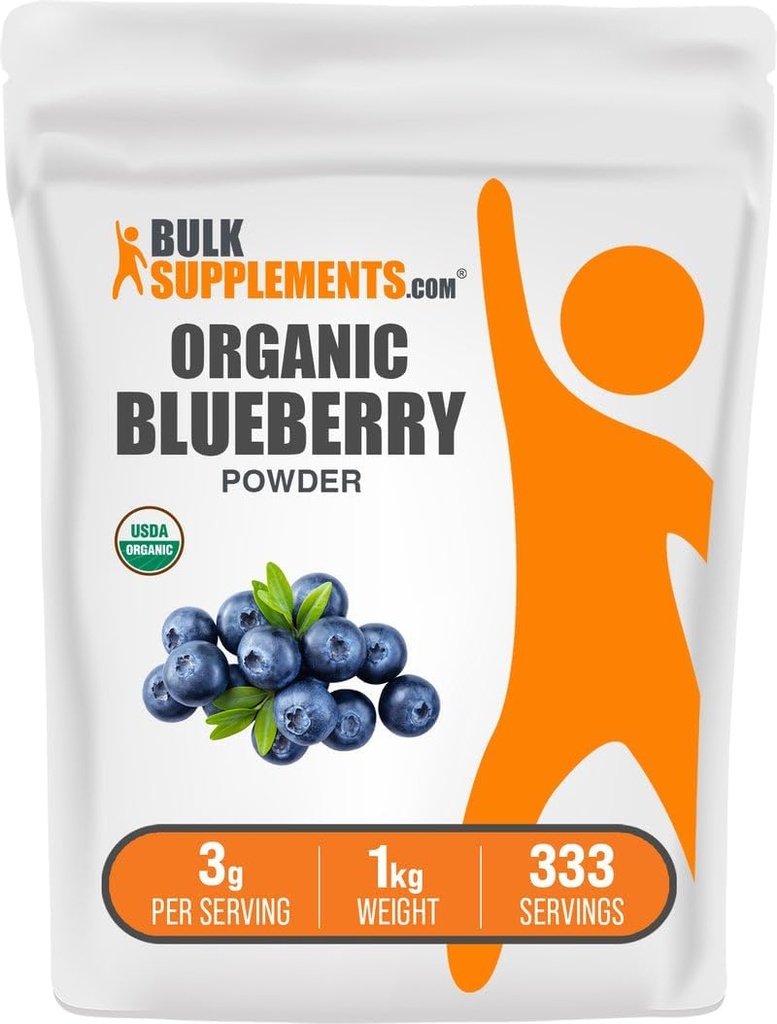 BulkSupplements.com Organik Blueberry Toz - Antioksi Desteği, Bluberry Supplement - Vegan & Gluten Free, 3g hizmet başına 1kg (2.2 lbs) (Pack of 1)