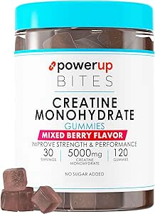 Erkekler ve Kadınlar için Kretan Monohidrat Gummies,% 100 Kretine Karma Berry Gummies, 5g per Service + Vegan, Sugar Free + Strength, Energy, Muscle & Booty Gain - County