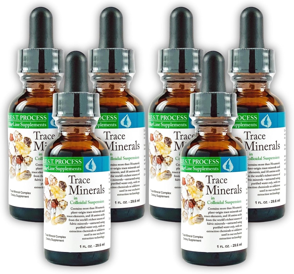 Morter Trace Minerals in Colloidal Suspension (6 Pack) Morter Health System En İyi Süreç Yağı - Nutrient Dense Trace Elements, Fulvic Minerals & Amino Asits