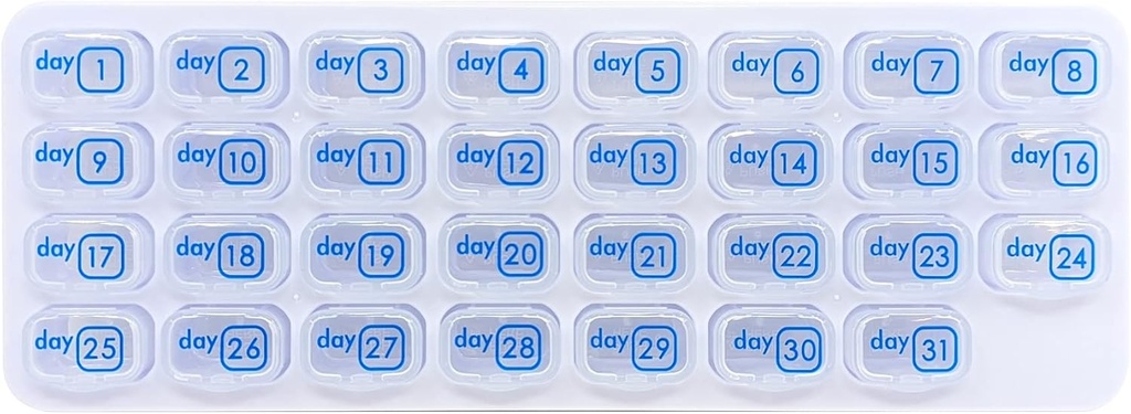 31 Gün Aylık Pill Box Organizer Planlayıcı Daily Rebble Drug Pods, Great Travel Medraj