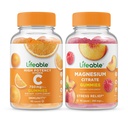 Ζωηρή βιταμίνη C 750mg + Μαγνήσιο 85mg, Gummies Bundle - Μεγάλη γεύση, συμπλήρωμα βιταμίνης, χωρίς γλουτένη, χωρίς ΓΤΟ, Μασώμενη Gummy