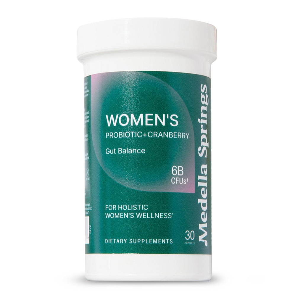Medella Naturals Women’s Probiotics with Prebiotics and Cranberry - 6 Billion CFU, 4 Targeted Strains for Vaginal Health, pH Balance, Urinary Tract and Digestive Support - 30 Capsules