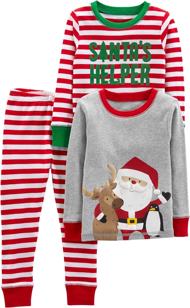 Απλές χαρές από την Carter's Baby 3-Piece Snug-fit Cotton Holiday Pajama Set