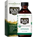 Mother Nature USDA Organic Black Seed Oil – Cold Pressed, Unrefined & Vegan Nigella Sativa, High Thymoquinone (2% +), Omega 3 6 9 Immune, Ortak & Heart Support, Saç & Skin, Non-GMO, 4oz