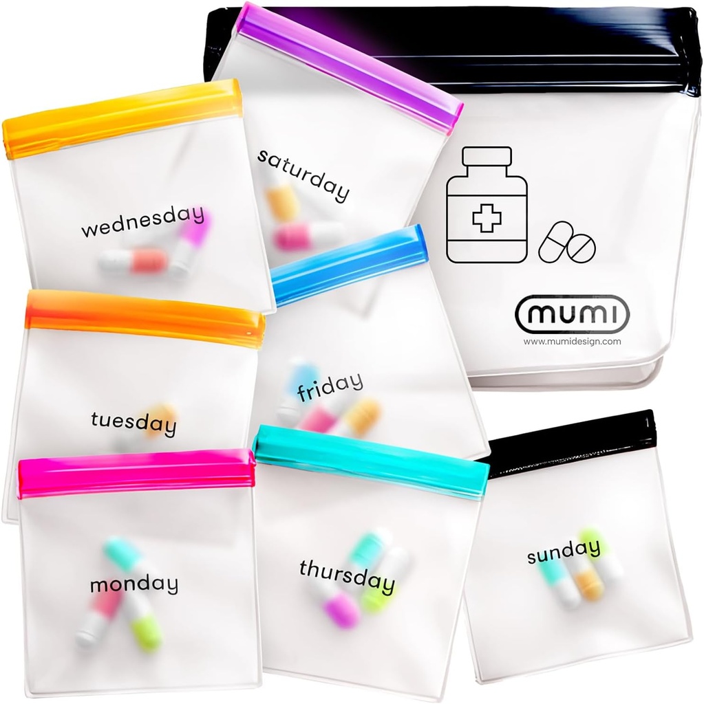 MUMI Pill Pouch Set, Pills, Small Pill Bag, Reusable Pill Pouches for Medicine Travel, Pocket Pill Organizer, Purse Aksesuarları, Vitamin Organizer