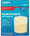 Βασική φροντίδα Advanced Fast Healing Hydrocolloid Gel Banges, Μεγάλο Φόρεμα Τραυμάτων, 4 ct