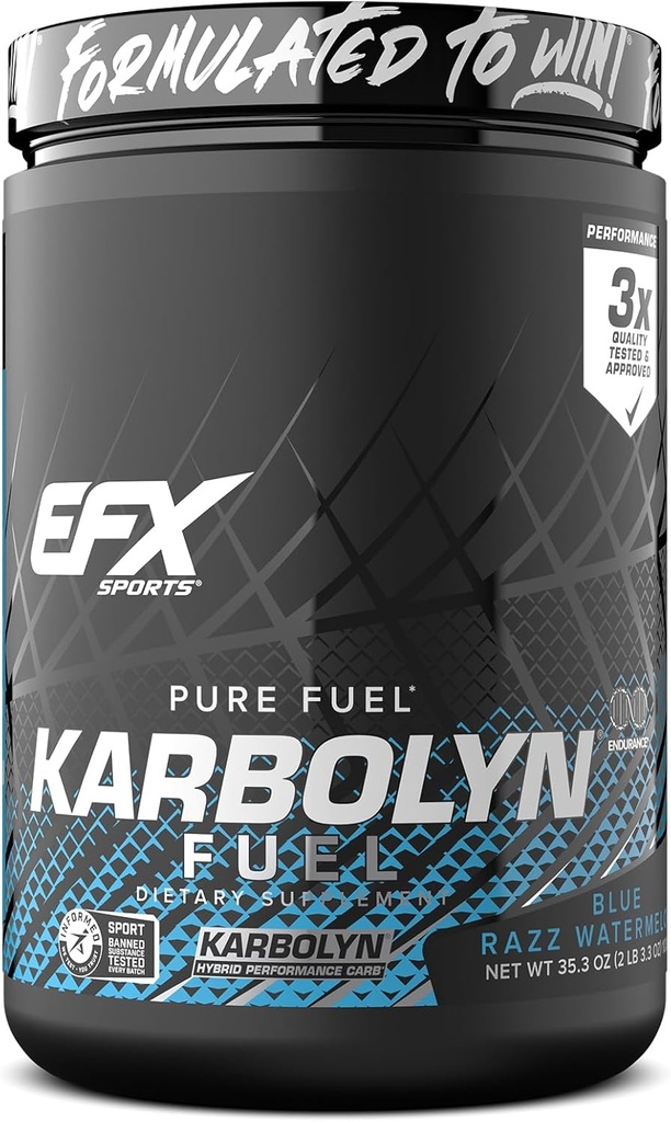EFX Sports Karbolyn Yakıt | Hızlı Nisorbing Carbohidrat Toz | Carb Yük, Sustained Energy, Quick Recovery | Stimulant Free | 18 Hizmetler (Mavi Razz Watermelon)