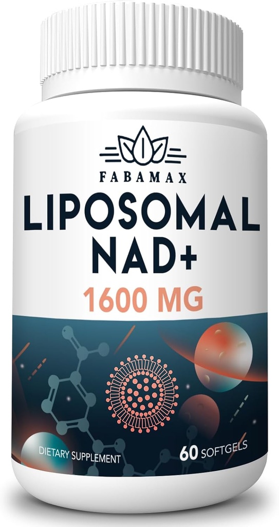 1600 mg Liposomal NAD Supplement, 98 Saf NAD+ Tamam, Üstün Aborpsiyon, Alternatif to Nicotinamid Riboside veya NADH, NAD+'yı Aging Defense, Enerji, Longevity,60 Softgels
