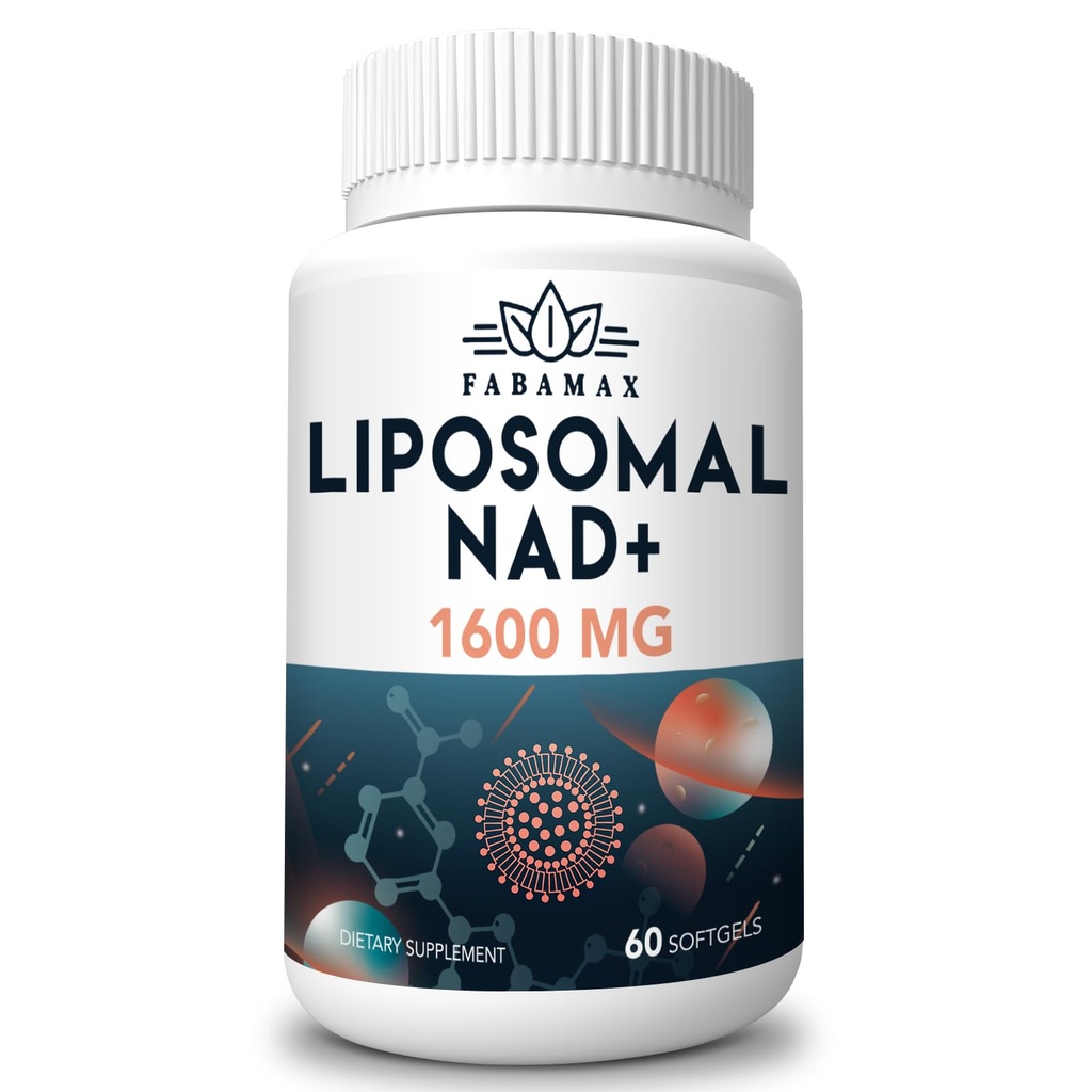 1600 mg Liposomal NAD Supplement, 98% Pure NAD+ Supplement, Superior Aπορρόφηση, Εναλλακτική στη Νικοτιναμίδη Ριβοζίδιο ή NADH για την ενίσχυση της NAD+ για τη γήρανση της άμυνας, της ενέργειας, της μακροζωίας,60 Softgels