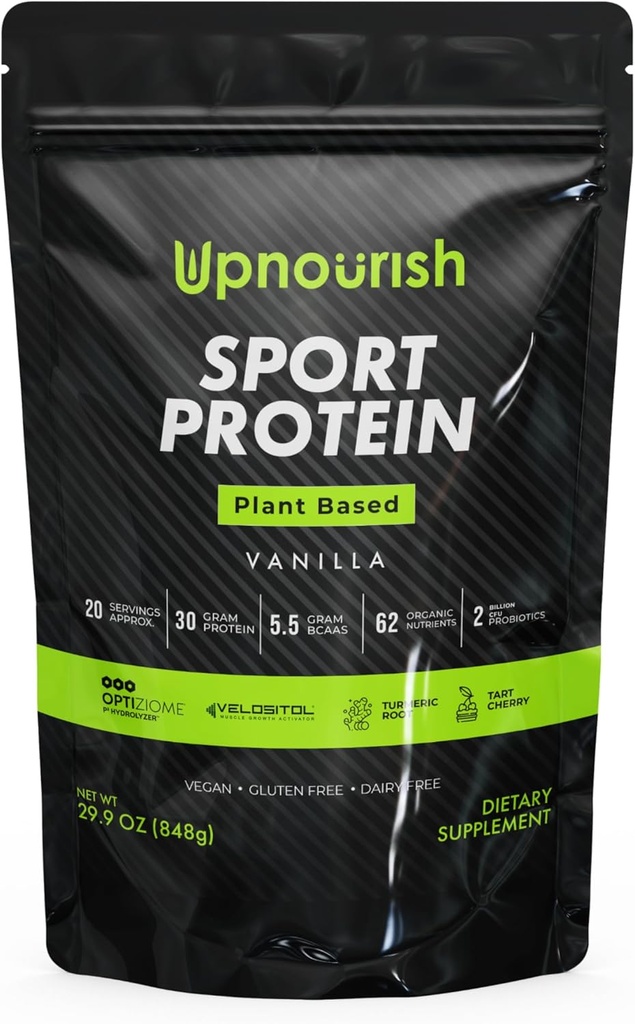 Vegan Spor Protein Toz Vanilla – 30g Plant bazlı protein, VELOSITOL, BCAAs, Organik Yeşiller ve Meyveler, Probiyotikler, Tart Cherry for Post Workout Recovery, Inform Sports Certified Keto - 20 hizmetkar