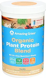 Amazing Grass Organic Plant proteini: Vegan Protein Toz, Yeni Protein Superfood Formula, Beet Root, Pure Vanilla, 20 Servisler