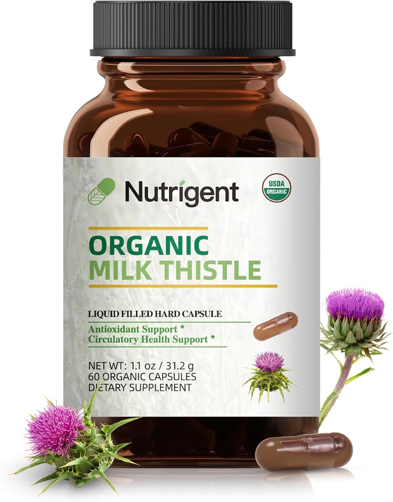 USDA Organik Süt Butle Supplement 25:1 Ekstraksiyon, 8750 mg Güçlü, Silymarin Supplement 280 mg, Sıvı Organik Capsules, Liver Health & Detox Support, Non-GMO, 60 Count
