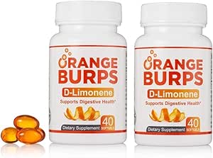 Orange Burps | D-Limonene Supplement - asitksiyonu (Atacid for Acid Reflux), Kalpburnu Yardımı, GERD Yardımı ve Indigestion Relief | Sağlık ve Sağlık Için Orange Peel Çevirisi (1,000 mg, Pack of 2)
