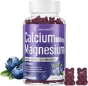 Ασβέστιο Μαγνήσιο Ψευδάργυρος Gummies & Βιταμίνη D3,B6,B12,Ανοσοποιητικό και Υποστηρίζοντας την υγεία των οστών Συμπλήρωμα Μαγνήσιο Μαγνήσιο για γυναίκες άνδρες, χωρίς ζάχαρη Vegan Blueberry Γεύση 90 Counts