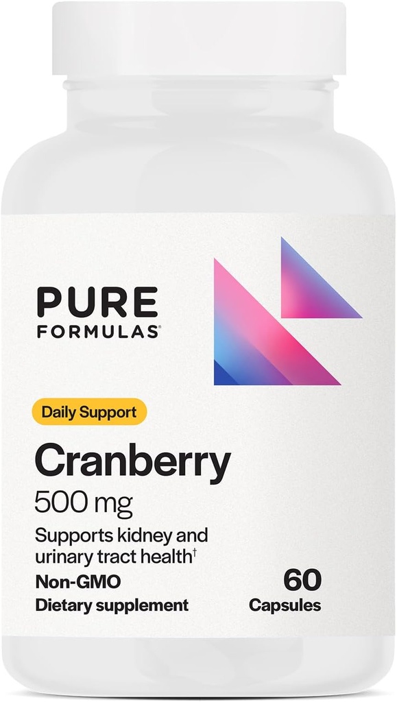 PureFormulas Cranberry 500 mg - Destekler Kidney ve Urinary Tract Health - Immune Protection and Cellular Health - Cranberry Pills for Women & Men - Non-GMO - 60 Capsules