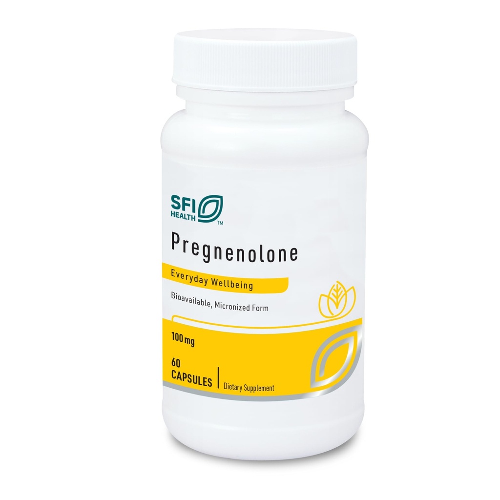 Klaire Labs SFI Health Pregnenolone - May Support Memory, Mood & Energy for Adults - 100mg Προέρχεται από Wild Yam - Bioδιαθέσιμο & Μικρονισμένο για Ενισχυμένη Απορρόφηση - Hypoallergenic (60 Κάψουλες)