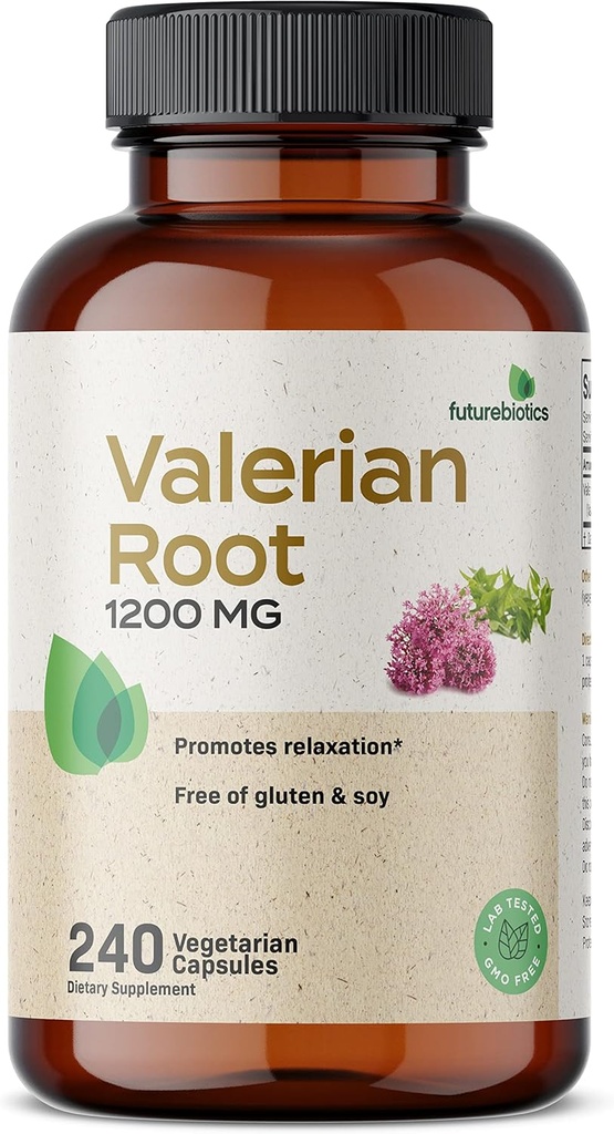 Futurebiyotiks Valerian Root 1200 MG Rahatsızlaştırmayı teşvik eder, 240 Vegetarian Capsules