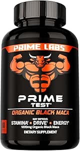 Prime Labs Organic Black Maca Root Capsules 1.200mg - Stamina, Drive, Energy, Vitality - Περουβιανή 20:1 Extract - για άνδρες & γυναίκες - 60 Count