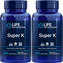 Επέκταση ζωής Super K, 150 Softgels (πακέτο του 2) με βιταμίνες K και K2
