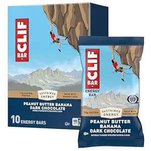 KLAÇ - Enerji Protein Barları - Peanut Butter Banana with Dark Chocolate - Organik Oats - Energy Bars - Non-GMO - (10 Pack)