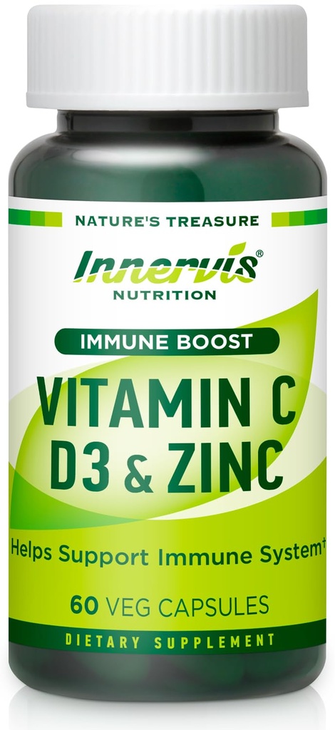 Immune Boost Kompleksi - C 900 mg, D3 2500 IU & çinko Immune System Support, 72 Veggie Caps | İçsel Beslenme Beslenme Beslenme