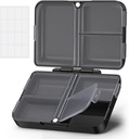 AUVON Daily Pill Organizer Fit with Your Purse or Pocket, Compact Travel Pill Box Case with Slimxing Design and Long-Lasting Hinges to Hold Vitamin, Fish Oil, Supplement or Jewel (Black)