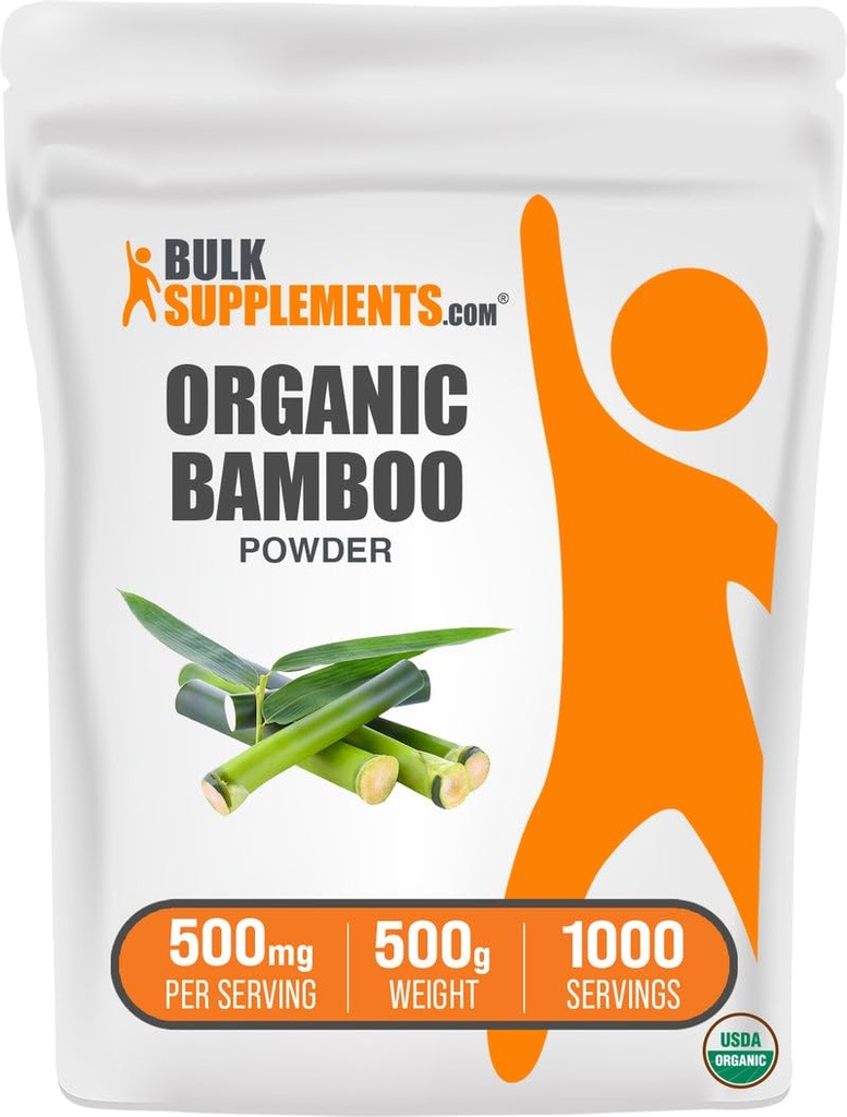BulkSupplies.com Βιολογική σκόνη μπαμπού - Συμπληρώματα σιλικόνης, συμπλήρωμα μπαμπού - Χωρίς γλουτένη, 500mg ανά Σερβίρισμα, 500g (1.1 lbs) (πακέτο των 1)