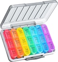 Zoksi Moisture-Proof Pill Organizer 3 Times bir gün, Hafta Sonu Pill Box 7 Gün, Büyük Günlük Pill Box Organizer, Travel Medicine Organizer, Portre Pill Konteyner, Meds tutmak için 21 Karşılaştırmalı