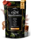KIKI Green 8 Mushrooms Toz Ekstraksiyon - Kahve ve Smoothies için 4 oz Adaptojenik Kompleksi - Lion's Mane, Chaga, Reishi, Cordyceps, Maitake, Shiitake - Focus and Energy