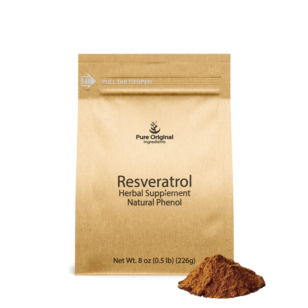 PURE ORIGINAL INGREDIENTS Resveratrol Toz, 8 oz, Phytoalexin, Polygonum Root Ekstraksiyon