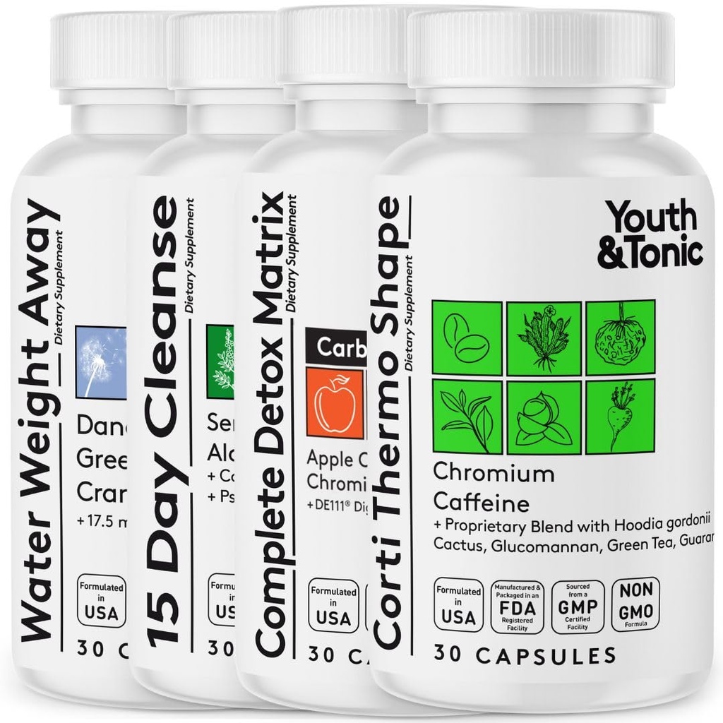 Youth & Tonic CortiThermo Σχήμα Detox Cleanse Kick Off Διαχείριση βάρους - 120 χάπια